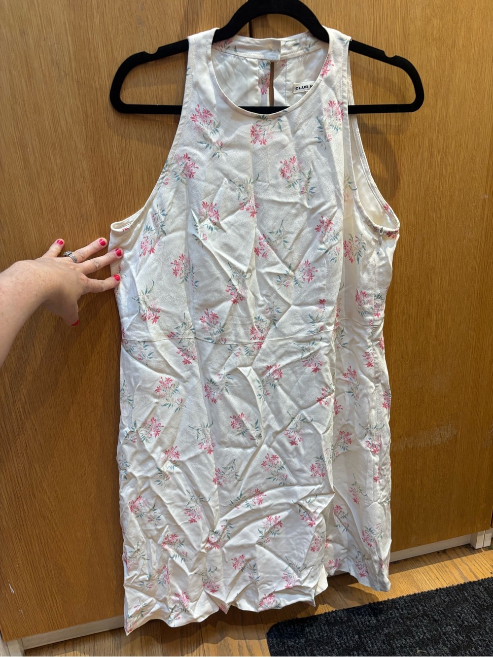 Club Monaco Cream Dress with Pink Floral Print